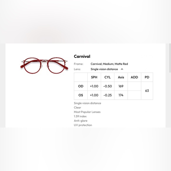 Eyebuy Direct Carnival Red Frames Glasses - Picture 2 of 3